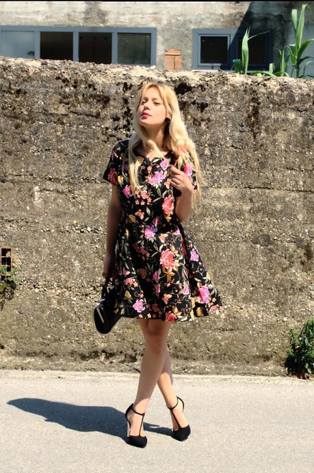 outfit vestito a fiori fashion blogger basse theFashiondiet Oasap peonie