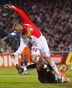 Montpellier's goalkeeper Laurent Pionnie
