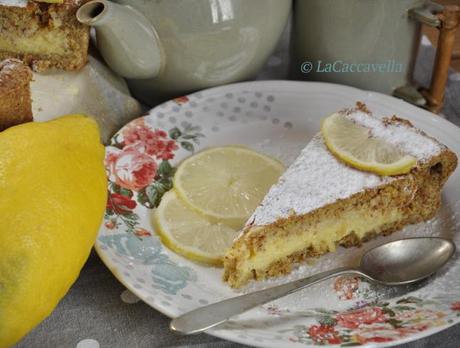 torta, limone, crema limone, mandorle, cake, lemon, almonds