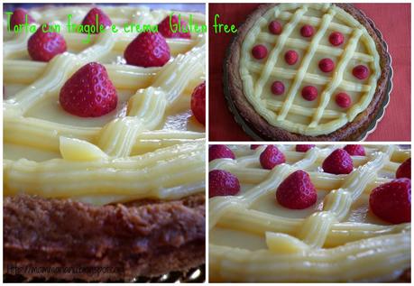 Torta con fragole e  crema (gluten free)