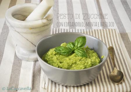 pasta, fusilli, coriandolo, coriander, zucchine, zucchini, basilico, basil, menta, mint, pesto, crema, cream