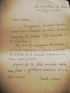 Una lettera di Orsola Nemi a Maria Bellonci, 1958