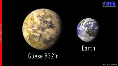 Gliese 832 c e la Terra