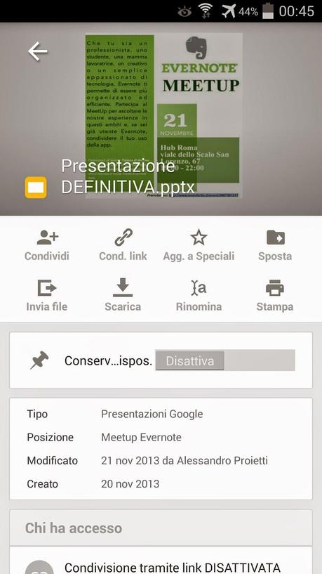 Google Presentazioni disponibile sul Play Store