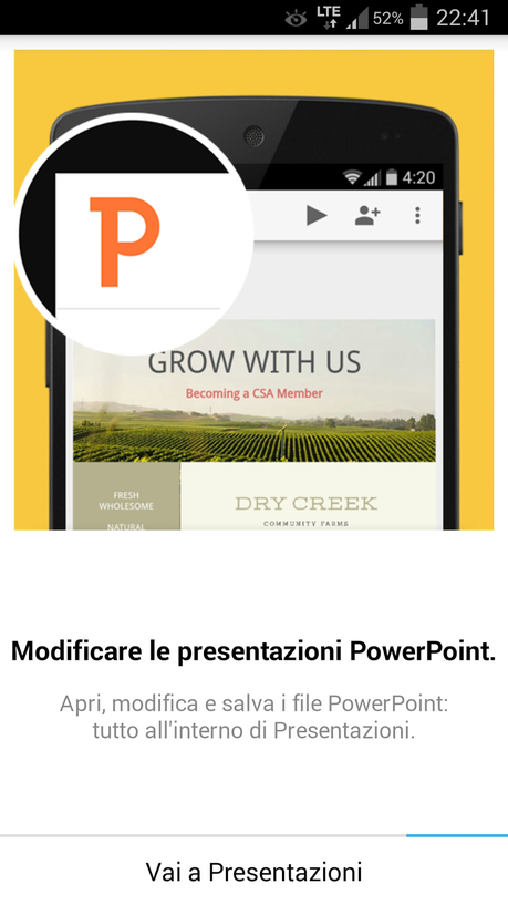 Google Presentazioni disponibile sul Play Store