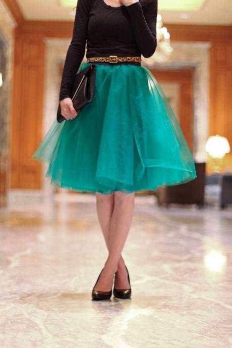 tulle-skirt-green