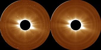 E' grazie a riprese come queste, ottenute dalla missione STEREO della NASA che chi scienziati sono riusciti a ridefinire l'estensione della corona, lo strato più esterno che compone l'atmosfera solare. Crediti: NASA/STEREO