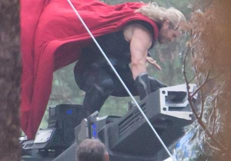 On the film set of Avengers: Age of Ultron