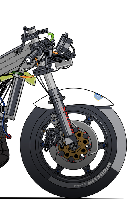 Motorcycle Art - Honda RS 250 RW Freddie Spencer 1985 by Evan DeCiren