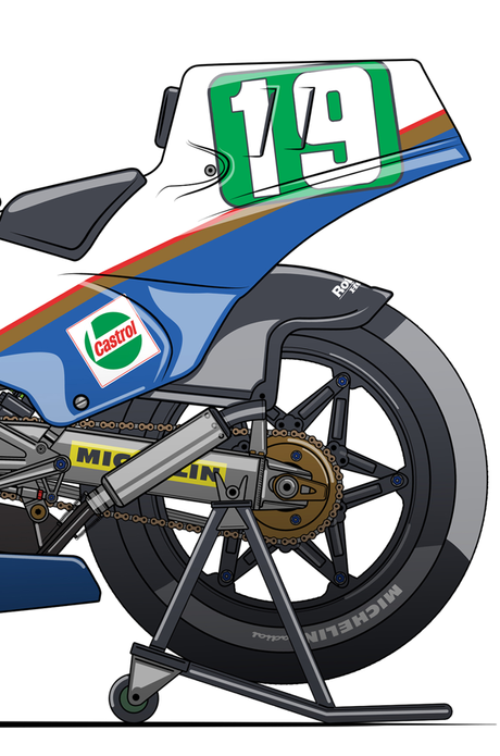 Motorcycle Art - Honda RS 250 RW Freddie Spencer 1985 by Evan DeCiren