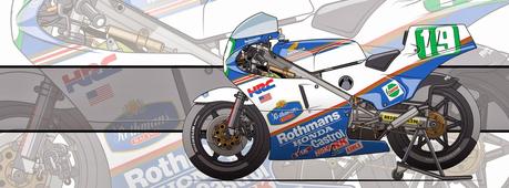 Motorcycle Art - Honda RS 250 RW Freddie Spencer 1985 by Evan DeCiren