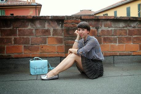 Baby blue satchel bag