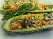Zucchine ripiene quinoa ortaggi estivi dietetiche, senza glutine, vegan