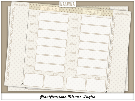 Pianificazione Menu (Luglio)