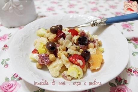 insalata di ceci orzo e melone