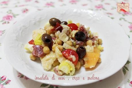 insalata ceci orzo e melone