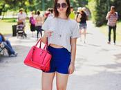 High-waist shorts crop-top