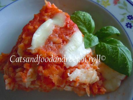 Tortino di riso al pomodoro e mozzarella di bufala