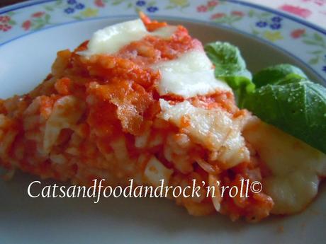 Tortino di riso al pomodoro e mozzarella di bufala