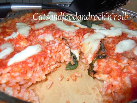 Tortino di riso al pomodoro e mozzarella di bufala