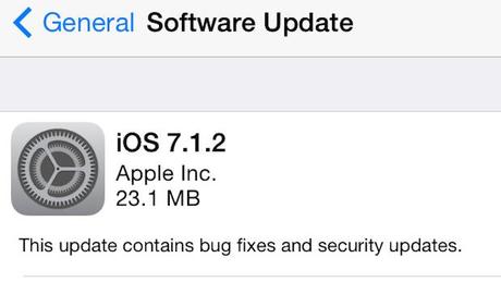 Apple – A sopresa rilascia iOS 7.1.2 , Link diretti al Download -Aggiornato E’ possibile rieseguire il jailbreak di iOS 7.1.2