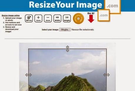 Resize your image - ritagliare o ridimensionare le immagini on-line