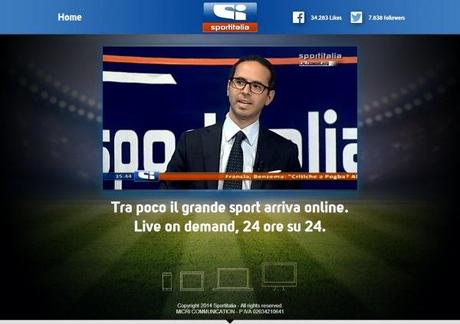 In attesa del nuovo sito ufficiale attivato lo streaming live di Sportitalia