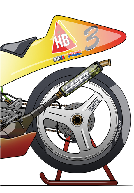 Motorcycle Art - Honda NSR 250 GP Ralf Waldmann 1996 by Evan DeCiren