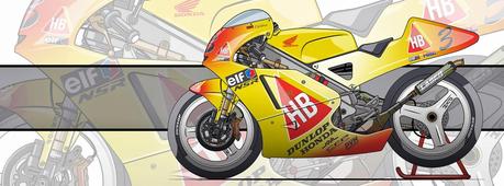 Motorcycle Art - Honda NSR 250 GP Ralf Waldmann 1996 by Evan DeCiren