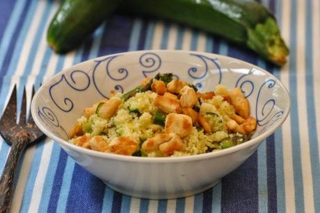 Couscous con pollo, limone, zucchine e zenzero