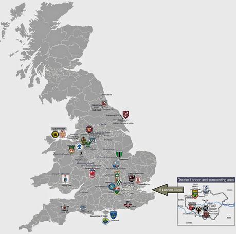 La mappa dei Community Club del Regno Unito