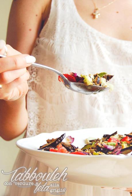 Tabbouleh con verdure e feta alla griglia