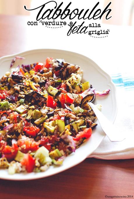 Tabbouleh con verdure e feta alla griglia