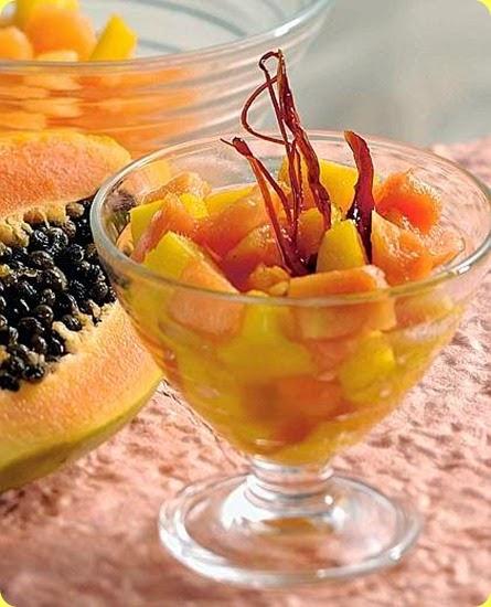 Dessert di papaia e mango