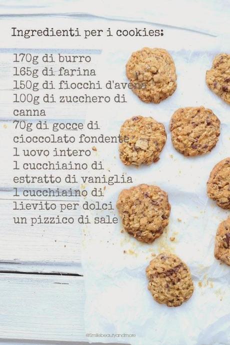 Cookies ai fiocchi d'avena e cioccolato con gelato alla banana