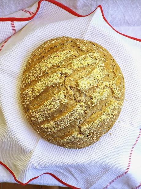 Pagnotta a lievitazione naturale con farina di farro e granella di noci