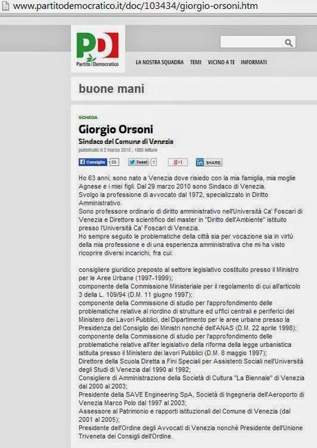 Inchiesta Mose: quando il Pd con Orsoni si sentiva in buone mani