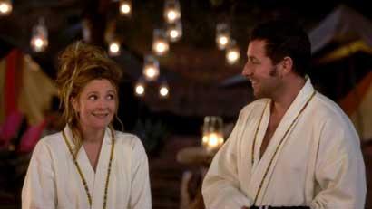 Drew Barrymore e Adam Sandler in una scena del film 