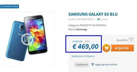 SAMSUNG GALAXY S5 BLU   PRODOTTI IN OFFERTA   Techmania  maniaci della tecnologia