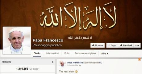 hackerata la pagina facebook di papa Francesco