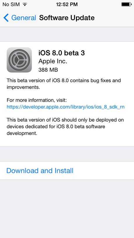 iOS 8 beta 3 – Apple lo rilascia agli sviluppatori -Link Diretti al Download