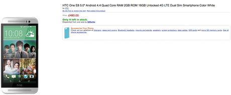 Schermata 2014 07 07 alle 11.50.141 HTC One E8 disponibile su Amazon UK a 600€ recensioni  prezzo One M8 HTC One E8 EUROPA Disponibilità cina caratteristiche tecniche 