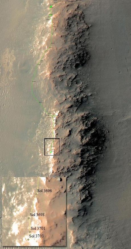 Opportunity traverse map 3703