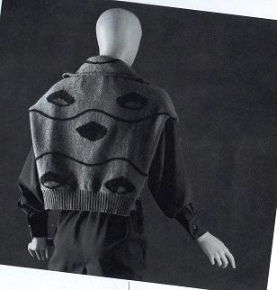 Gianni Versace 1985 - Maglioncino in lana e ciniglia con motivi di occhi stilizzati