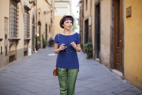 Smilingischic -1002, Outfit , summer in the city, look per la città, blue e verde , Mia Wish, 