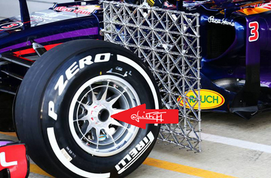 Test Silverstone: Ferrari e Red Bull con i mozzi soffianti all'anteriore