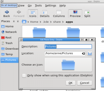 Guida alla scoperta di Dolphin, file manager focalizzato sulla usabilità, predefinito dell'attuale versione di KDE: i segnalibri.