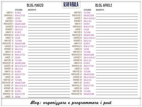 Blog: organizzare e programmare gli articoli