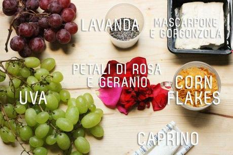 Ingredienti per preparare le perle di uva