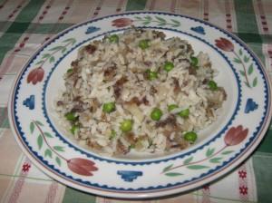 Risotto con radicchio e piselli